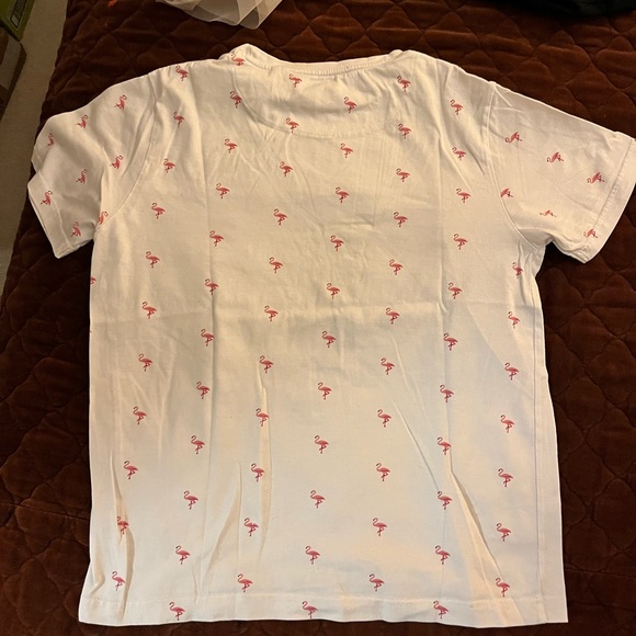 Flamingo Pattern White T-Shirt (M) - Super Soft - Picture 3 of 3